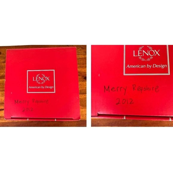 Lenox American By Design Blown Glass Ball Swirl Ornament 2012 Christmas Wedding - Picture 12 of 12